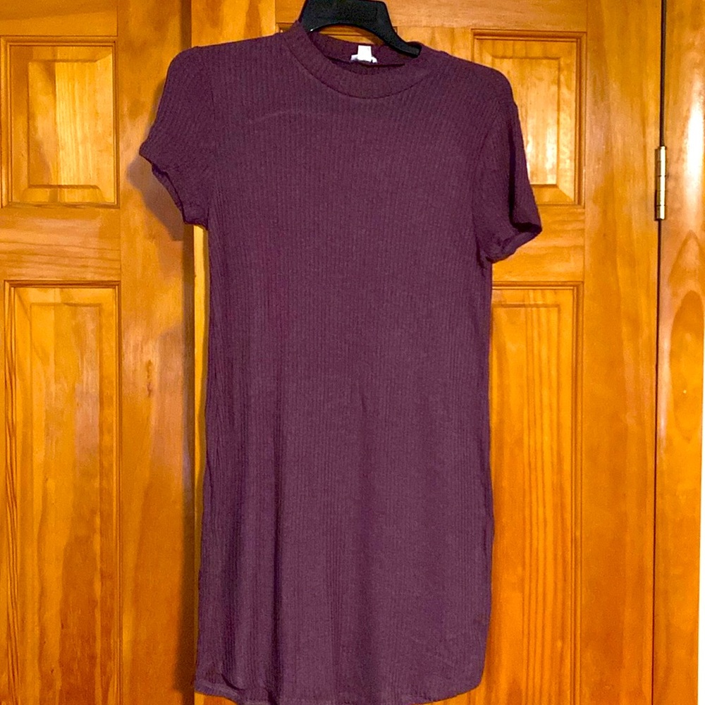 Garage Mock Neck T-shirt Dress Wine color Size Small with Tags
